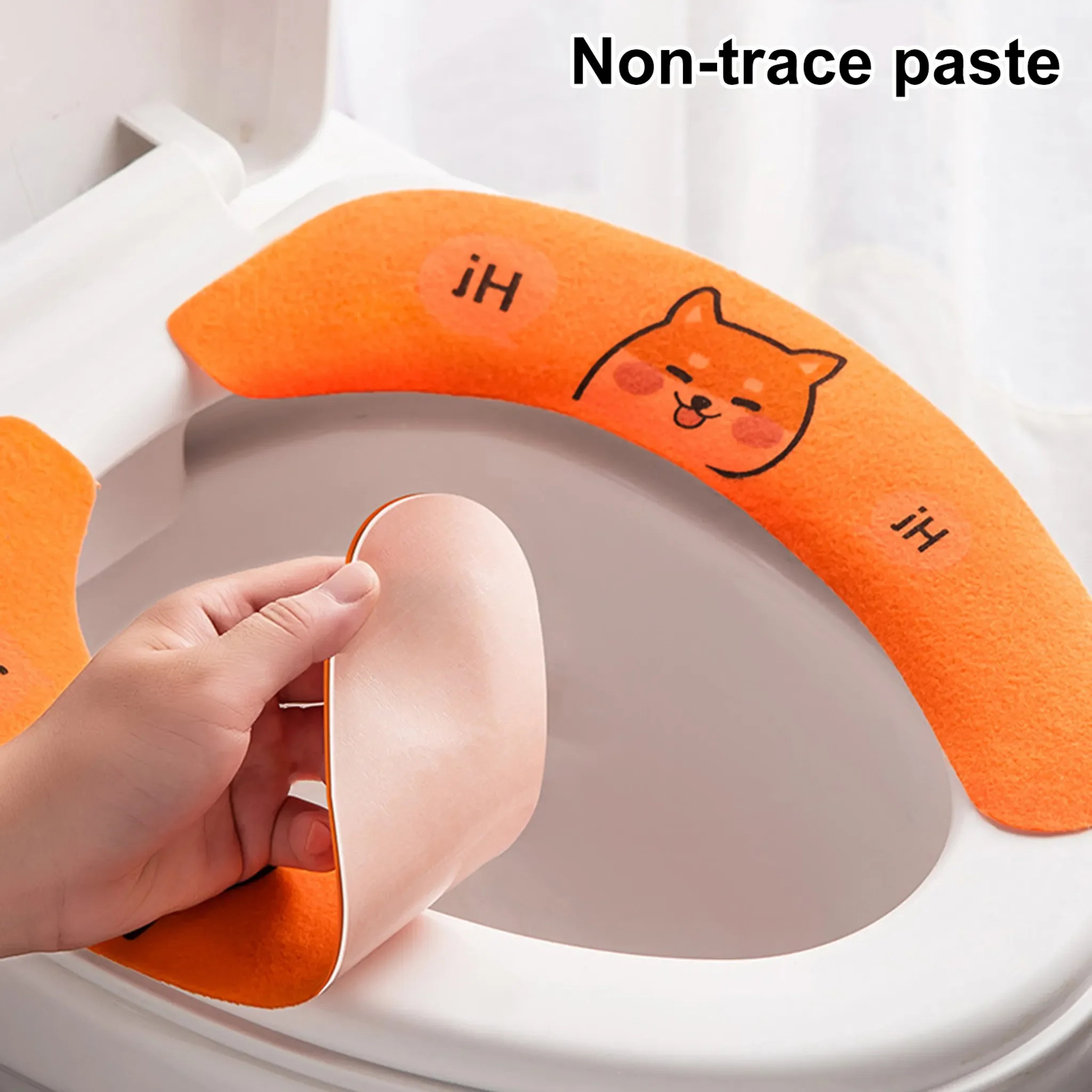 Toilettensitzabdeckung – selbstklebend, 1 Paar, Orange
